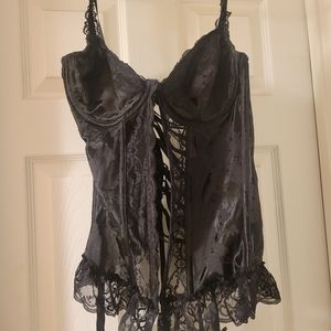 Black lace corset